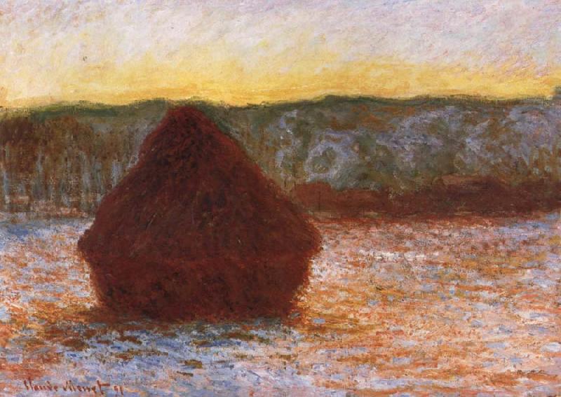Claude Monet Grainstack,Thaw,Sunset China oil painting art
